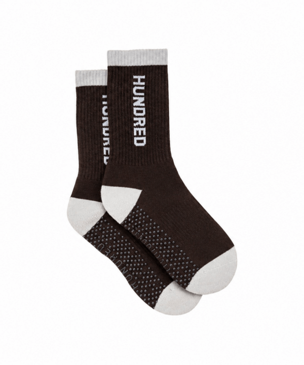 Calcetines Crew Logo Grip - Café